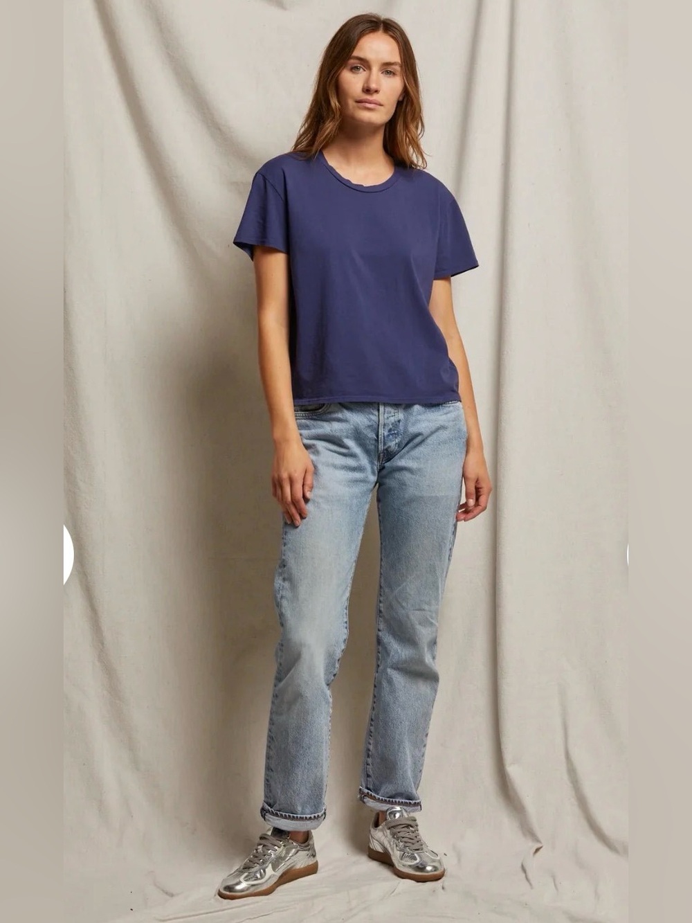 PerfectWhiteTee harley blue Short Sleeve Tee Size medium